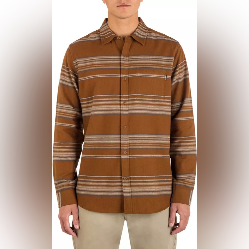 Hurley Men's Long Sleeve Ultra Soft Brushed Flannel Button Up Sz Large - NWT